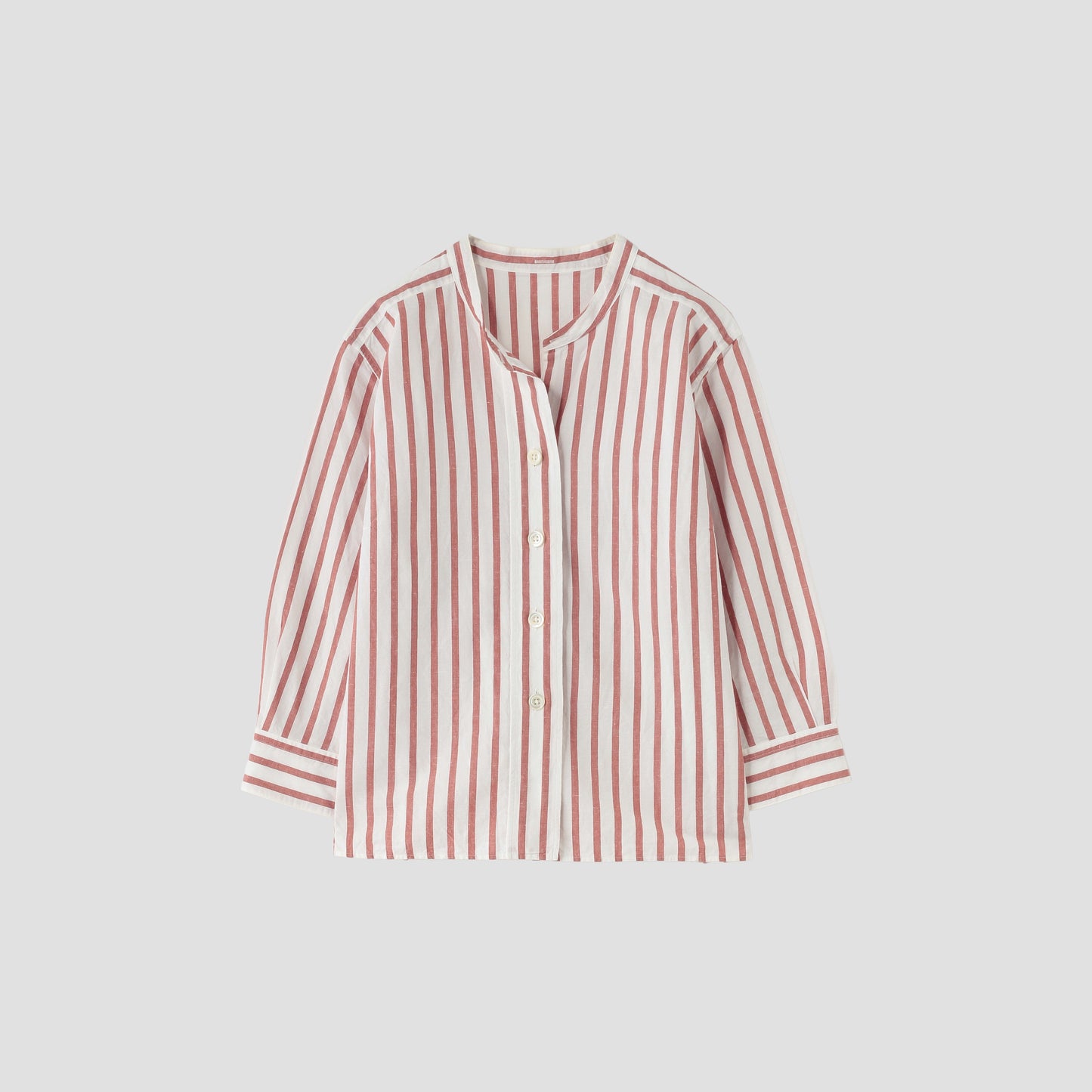 BOLD STRIPE COTTON LINEN SHIRT