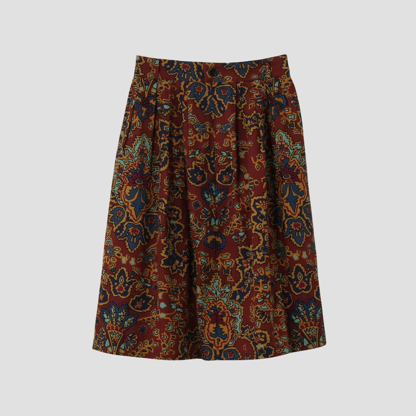 PAISLEY COTTON LINEN TWILL SKIRT