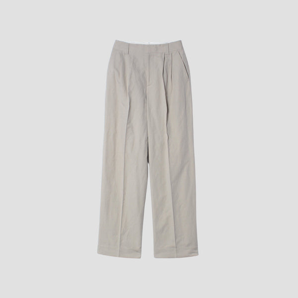 COTTON LINEN OXFORD TROUSERS