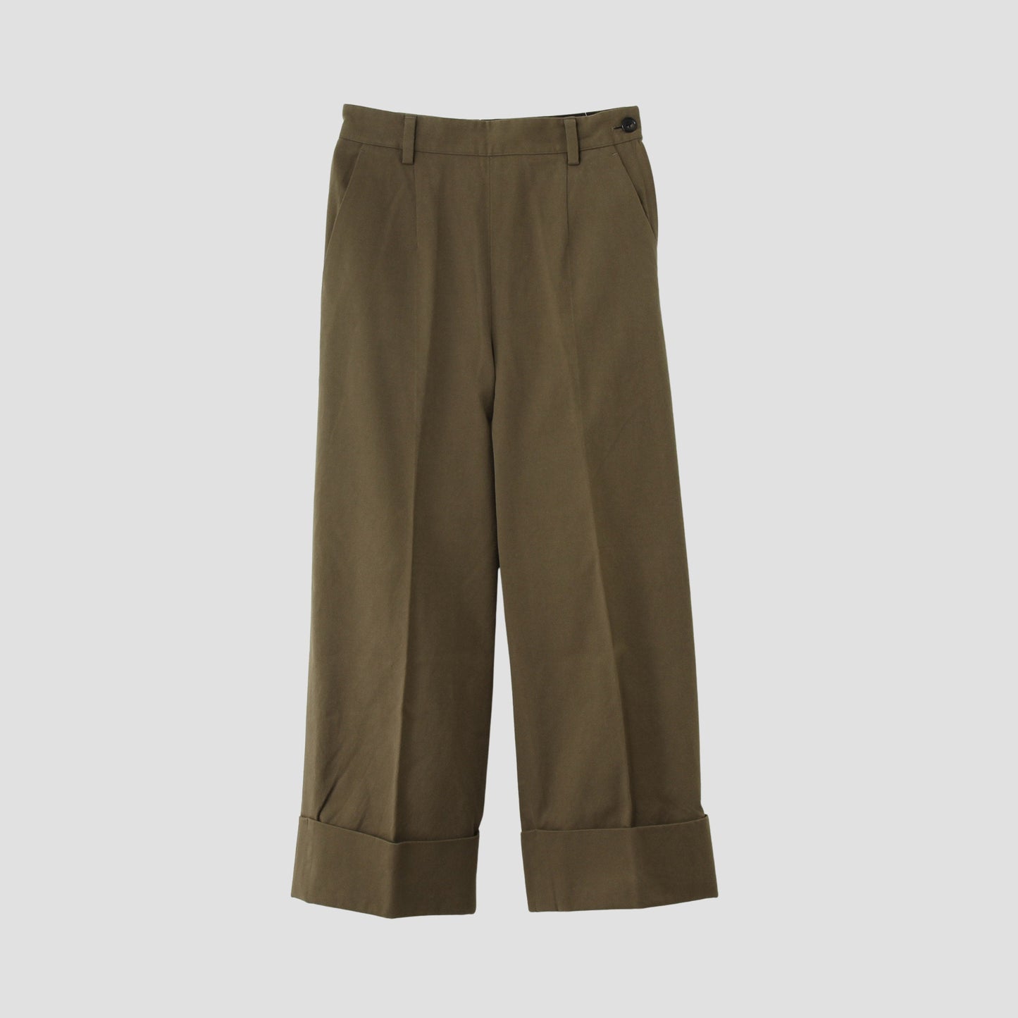 WASHED COTTON TWILL TROUSERS