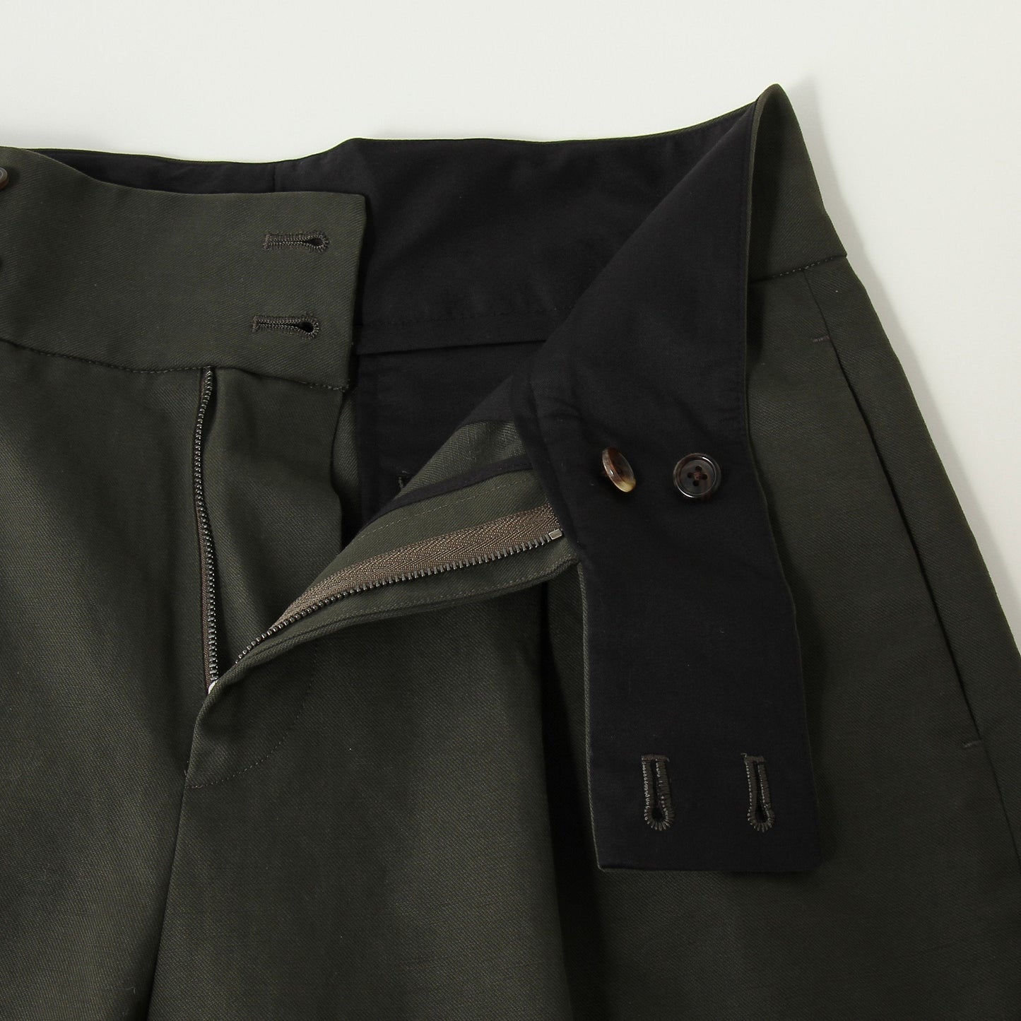 BRUSHED COTTON LINEN TROUSERS