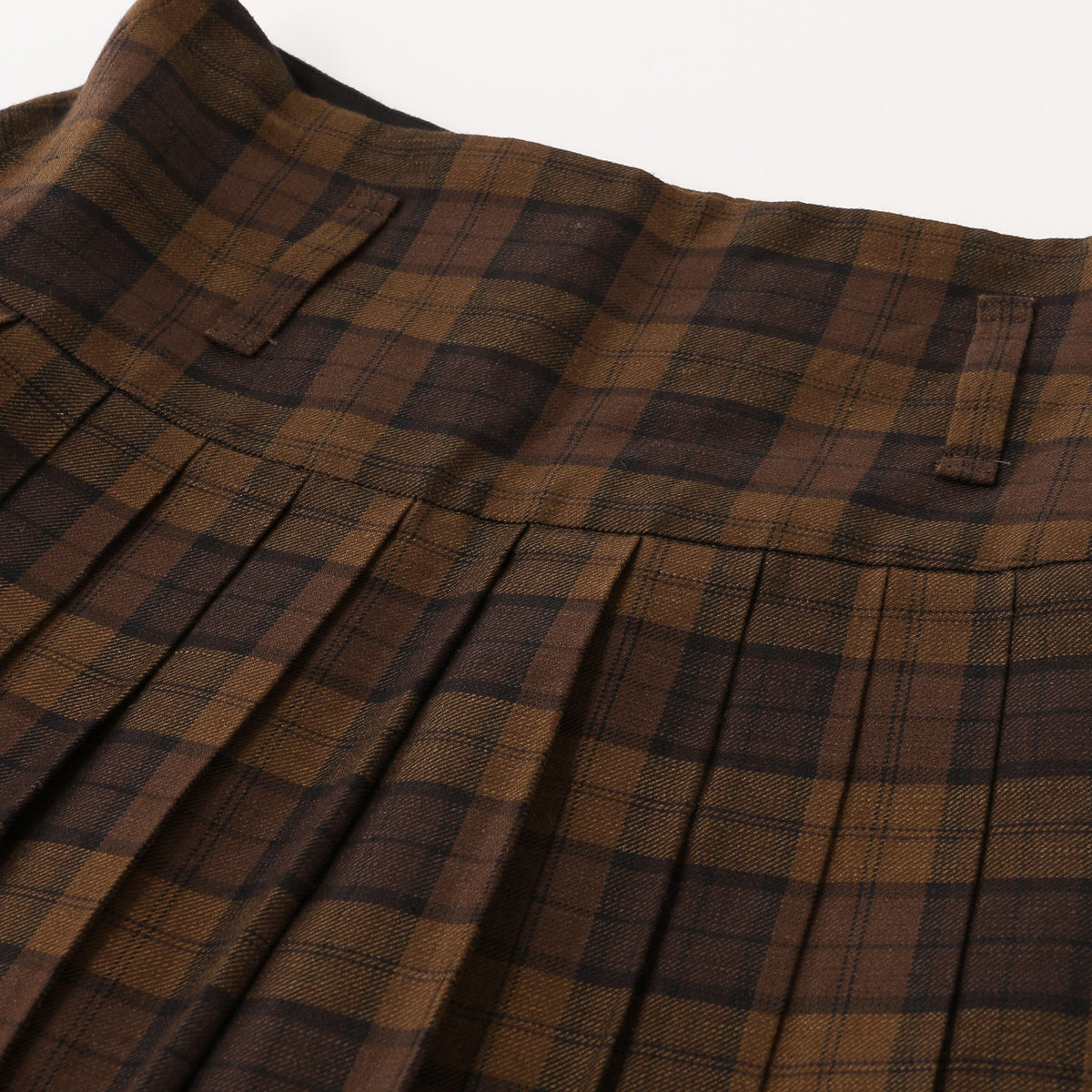 CHECK WOOL LINEN BLEND SKIRT