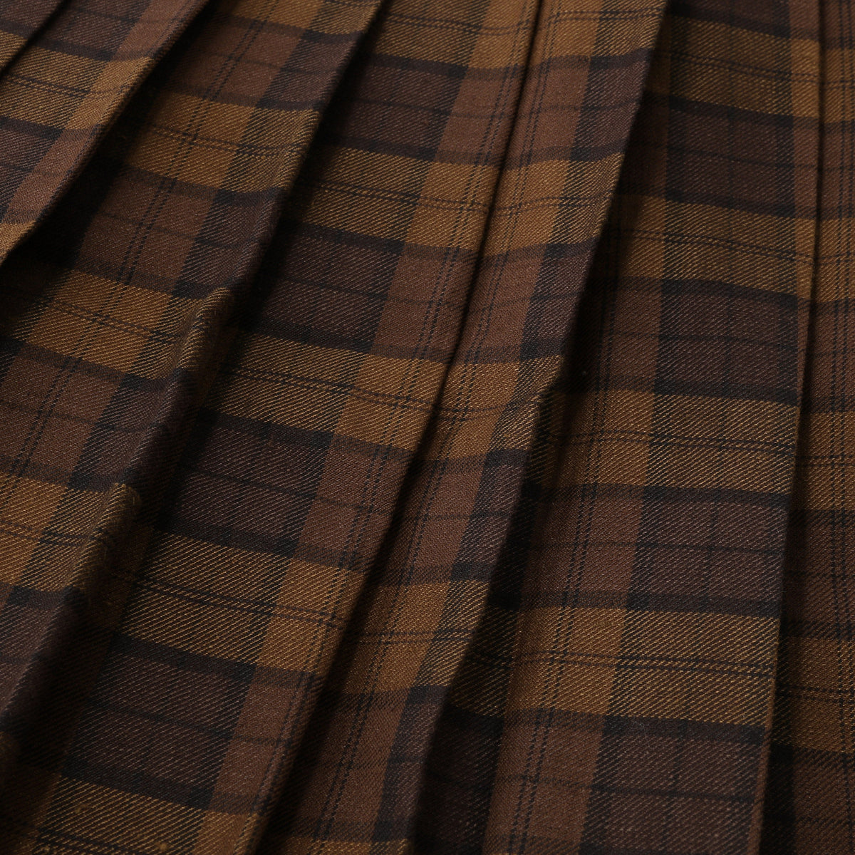 CHECK WOOL LINEN BLEND SKIRT