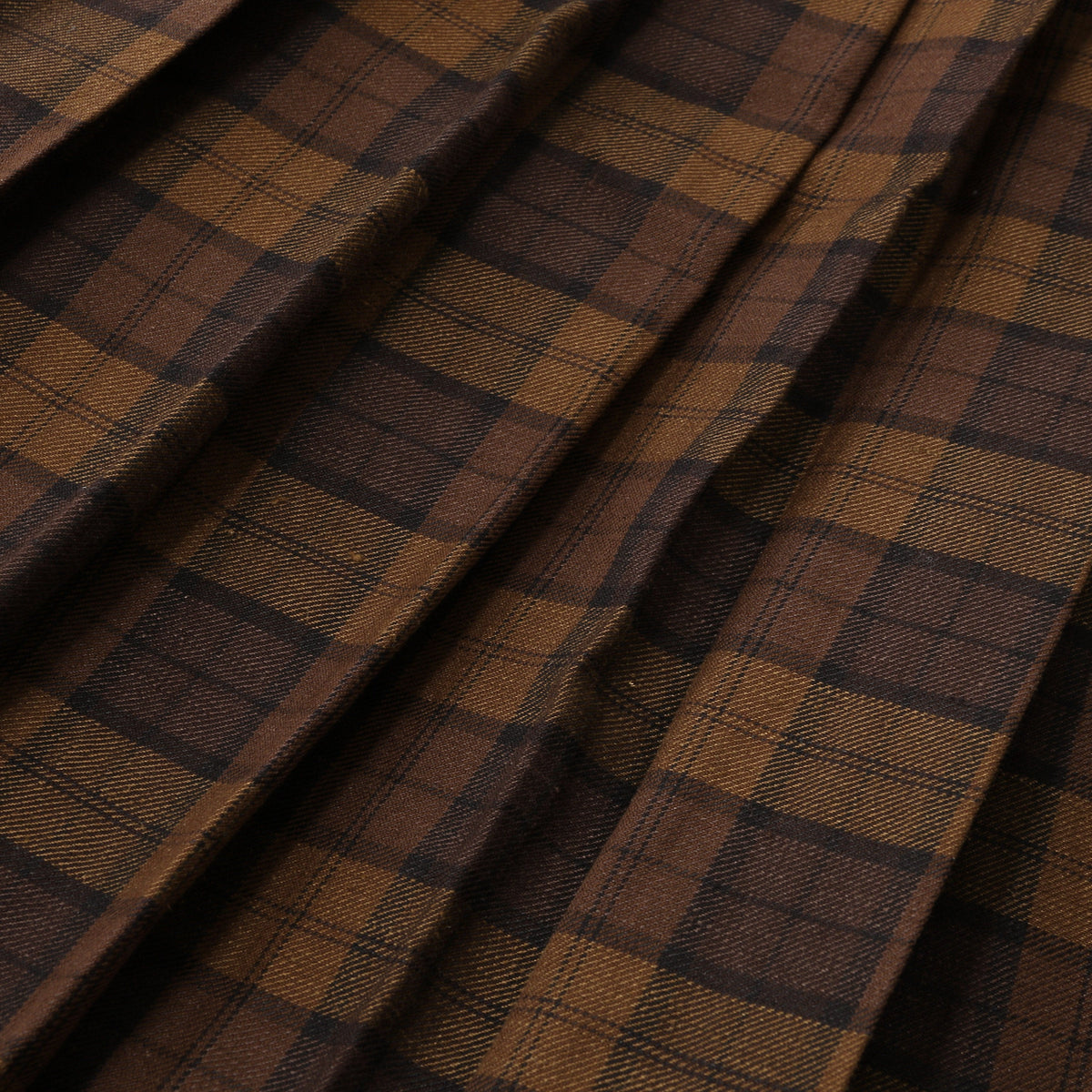 CHECK WOOL LINEN BLEND SKIRT
