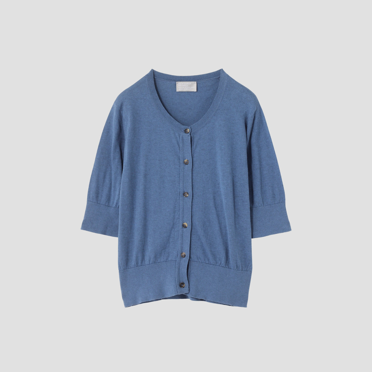SEA ISLAND COTTON HIGH RIB CARDIGAN KNIT