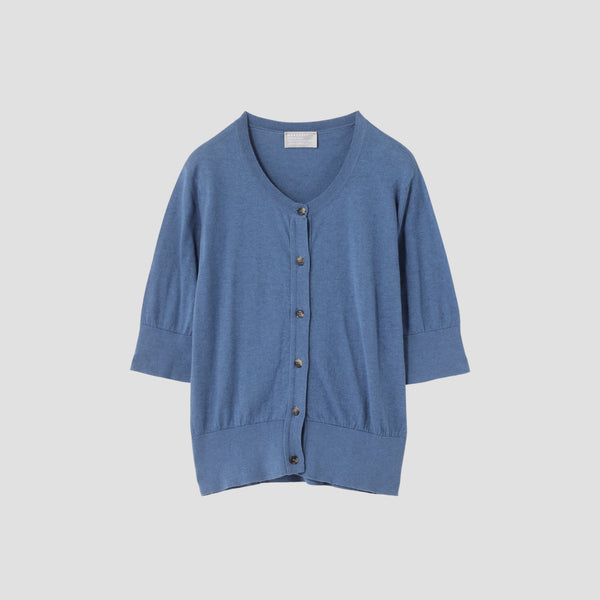 SEA ISLAND COTTON HIGH RIB CARDIGAN KNIT