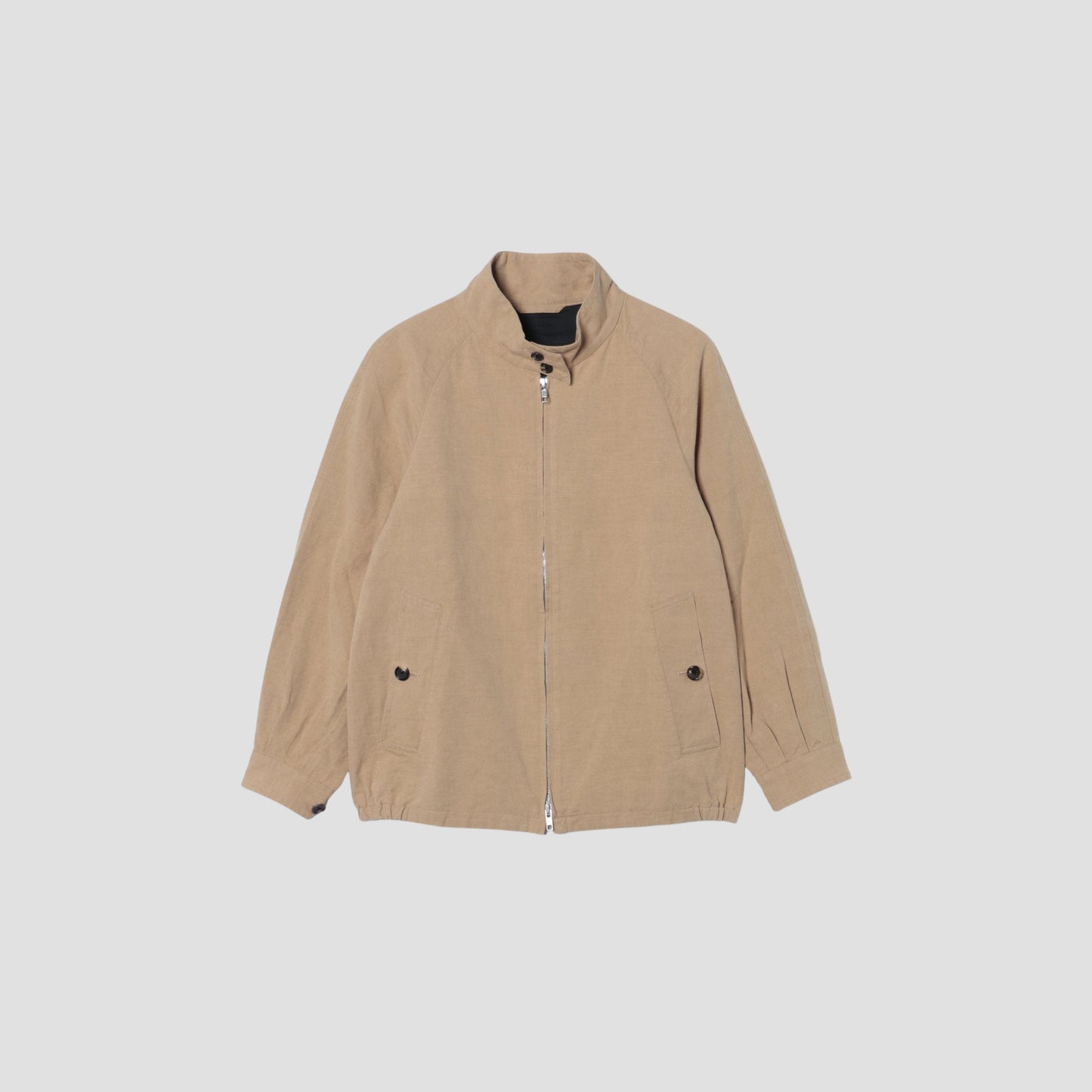 COTTON LINEN PLAIN WEAVE BLOUSON