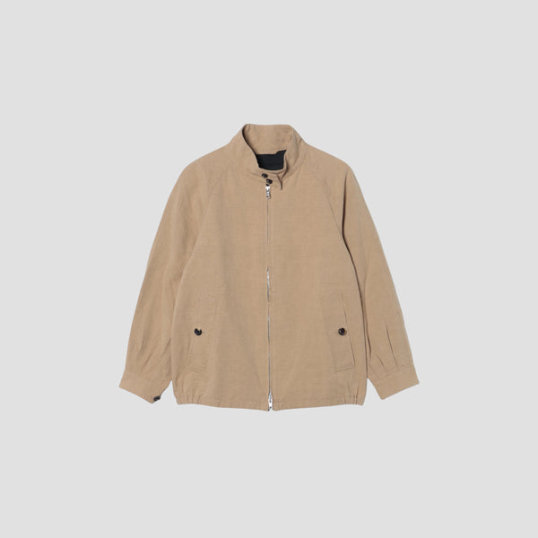 COTTON LINEN PLAIN WEAVE BLOUSON