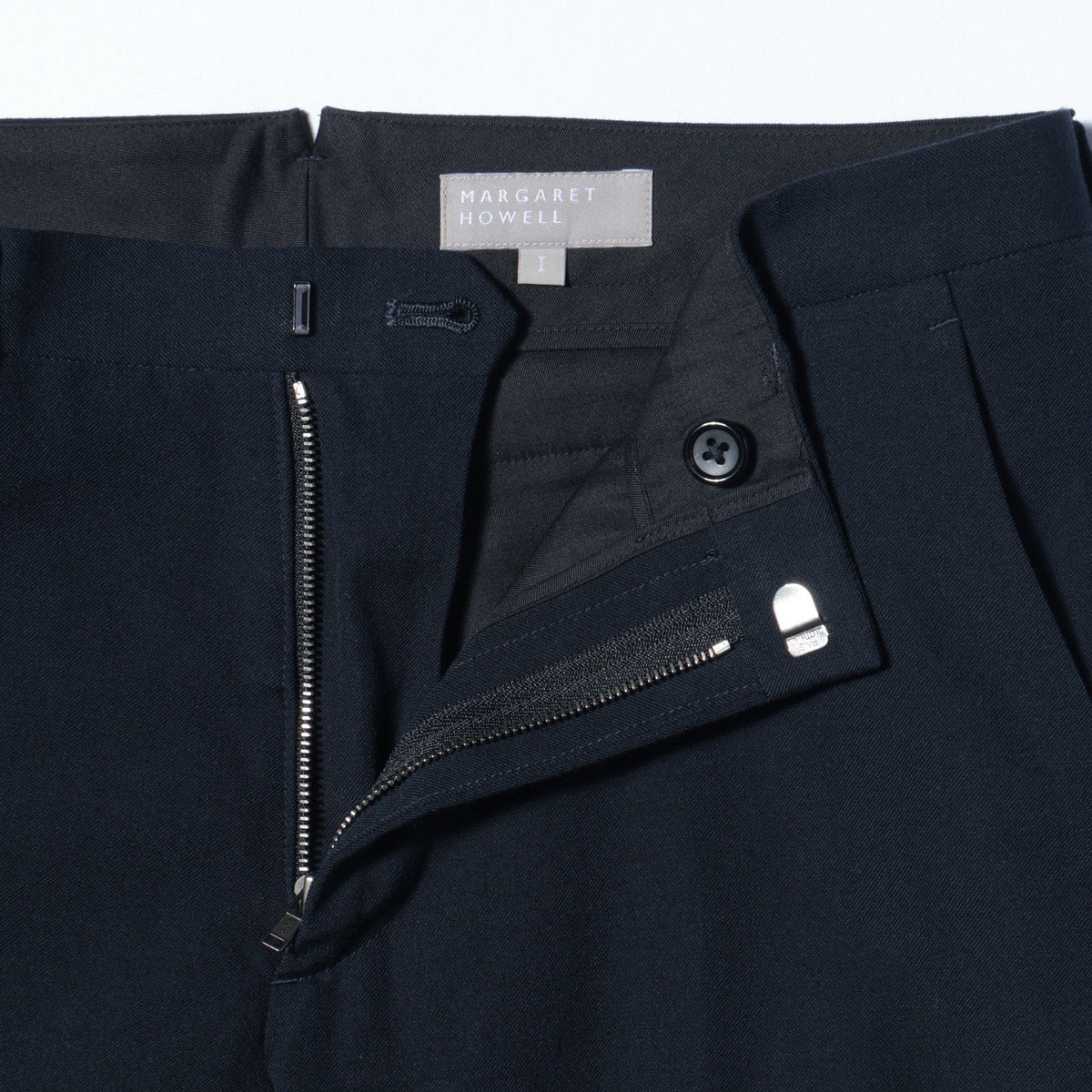 WOOL COTTON GABARDINE TROUSERS