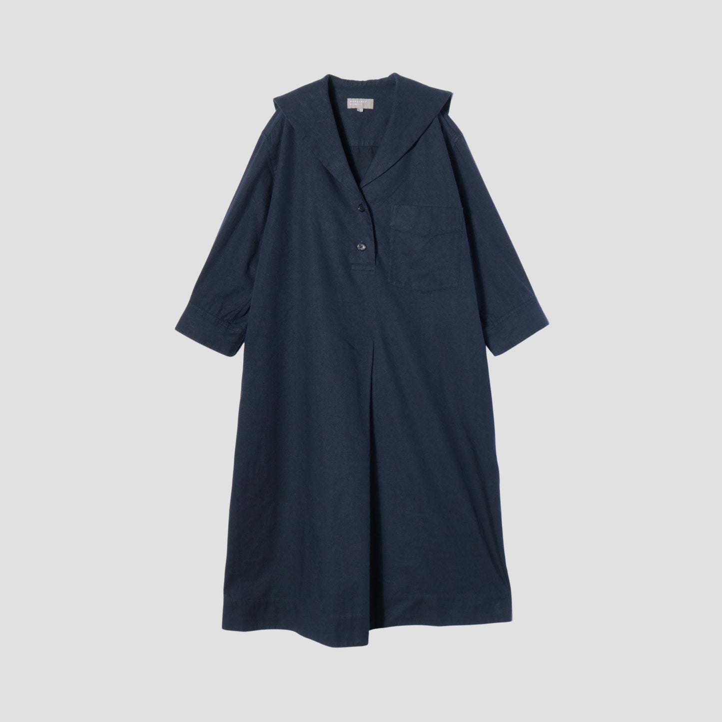 YARN DYE LINEN COTTON TWILL DRESS