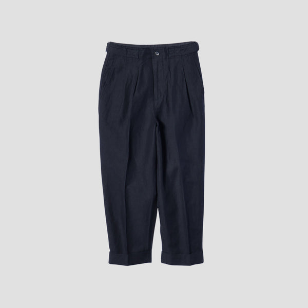 LINEN WOOL TWILL TROUSERS