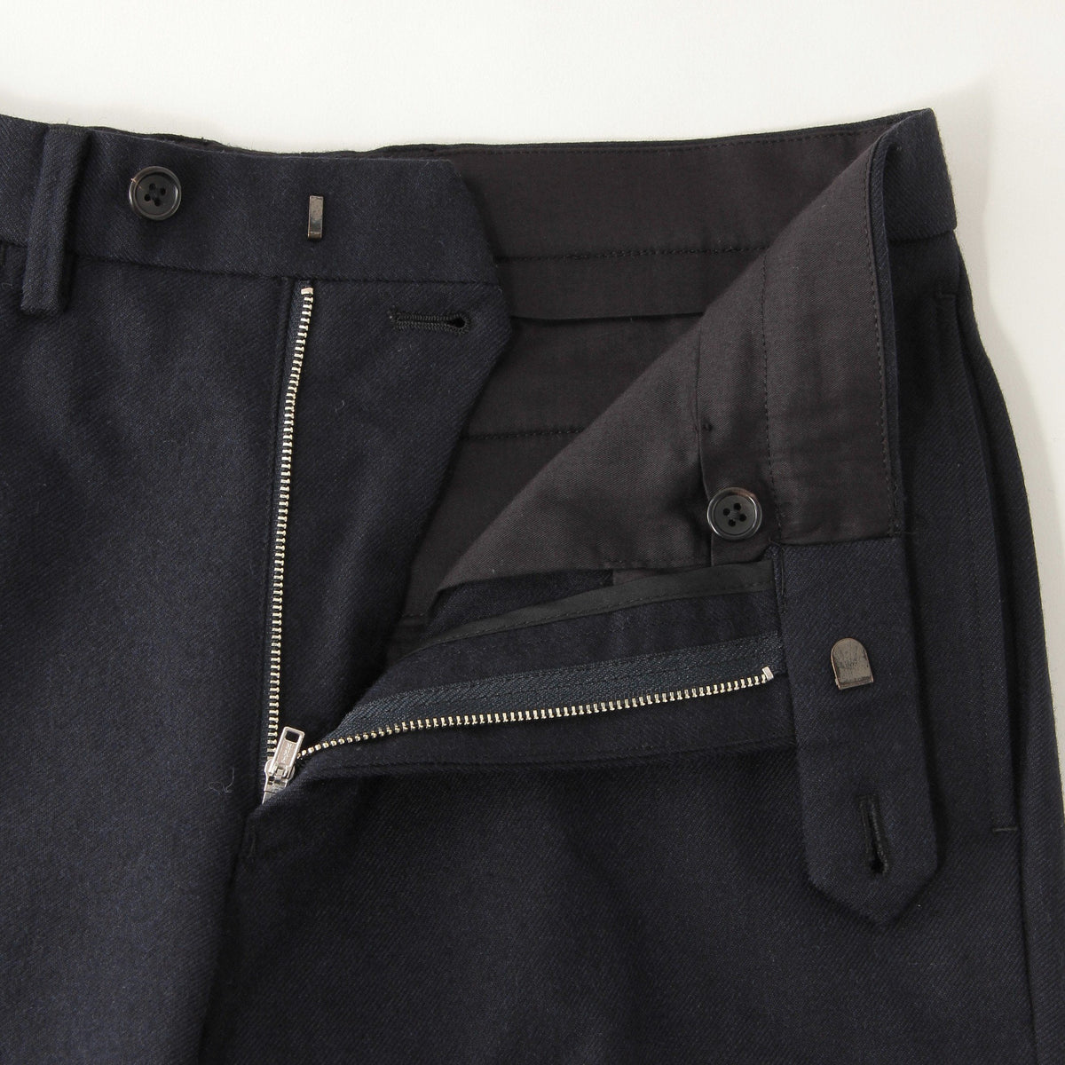 WASHED WOOL SERGE TROUSERS