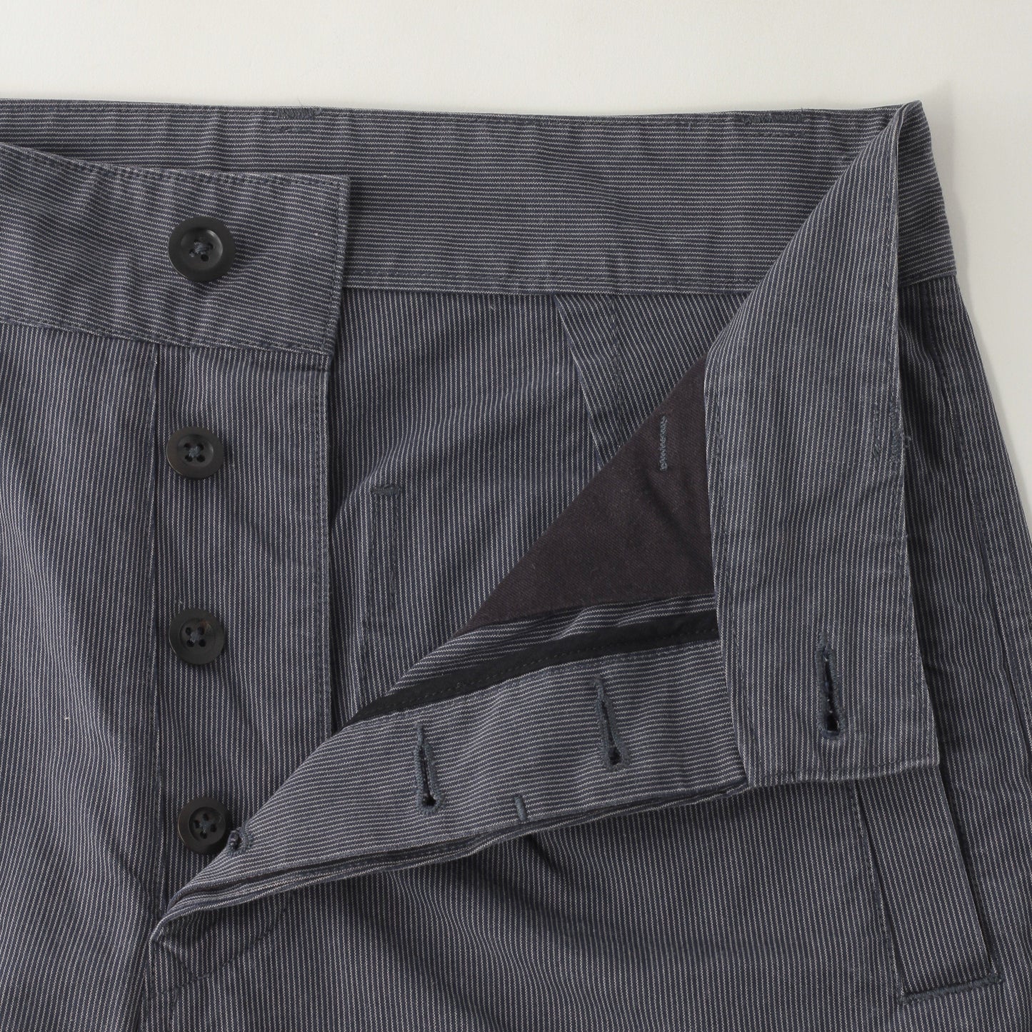 HAIRLINE COTTON WOOL TROUSERS