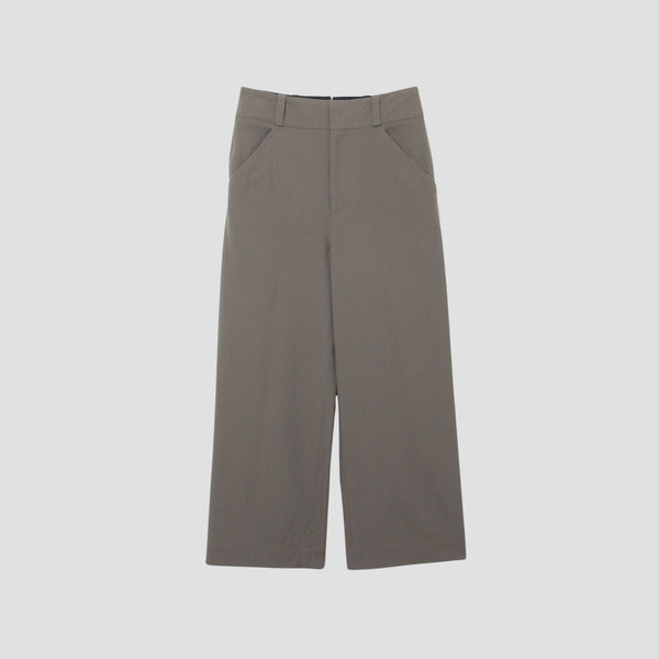 WOOL COTTON TWILL TROUSERS