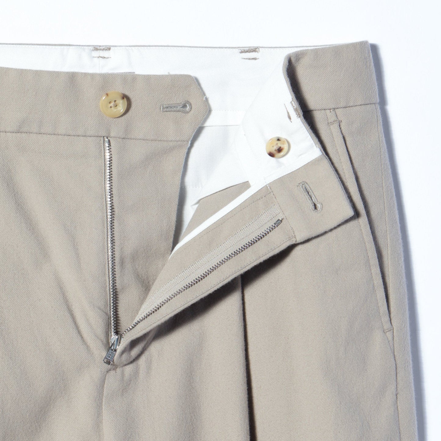 BRUSHED COTTON WOOL TROUSERS