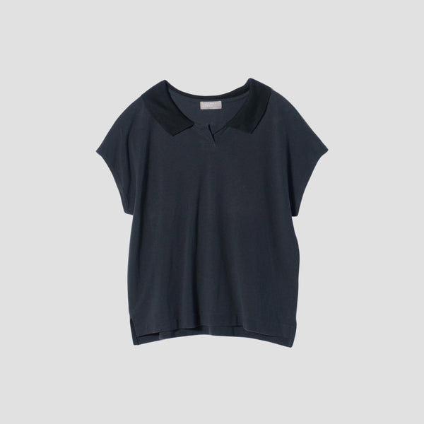 SILK COLLAR POLO JERSEY