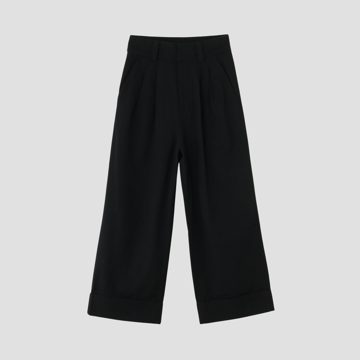 WOOL COTTON TWILL TROUSERS