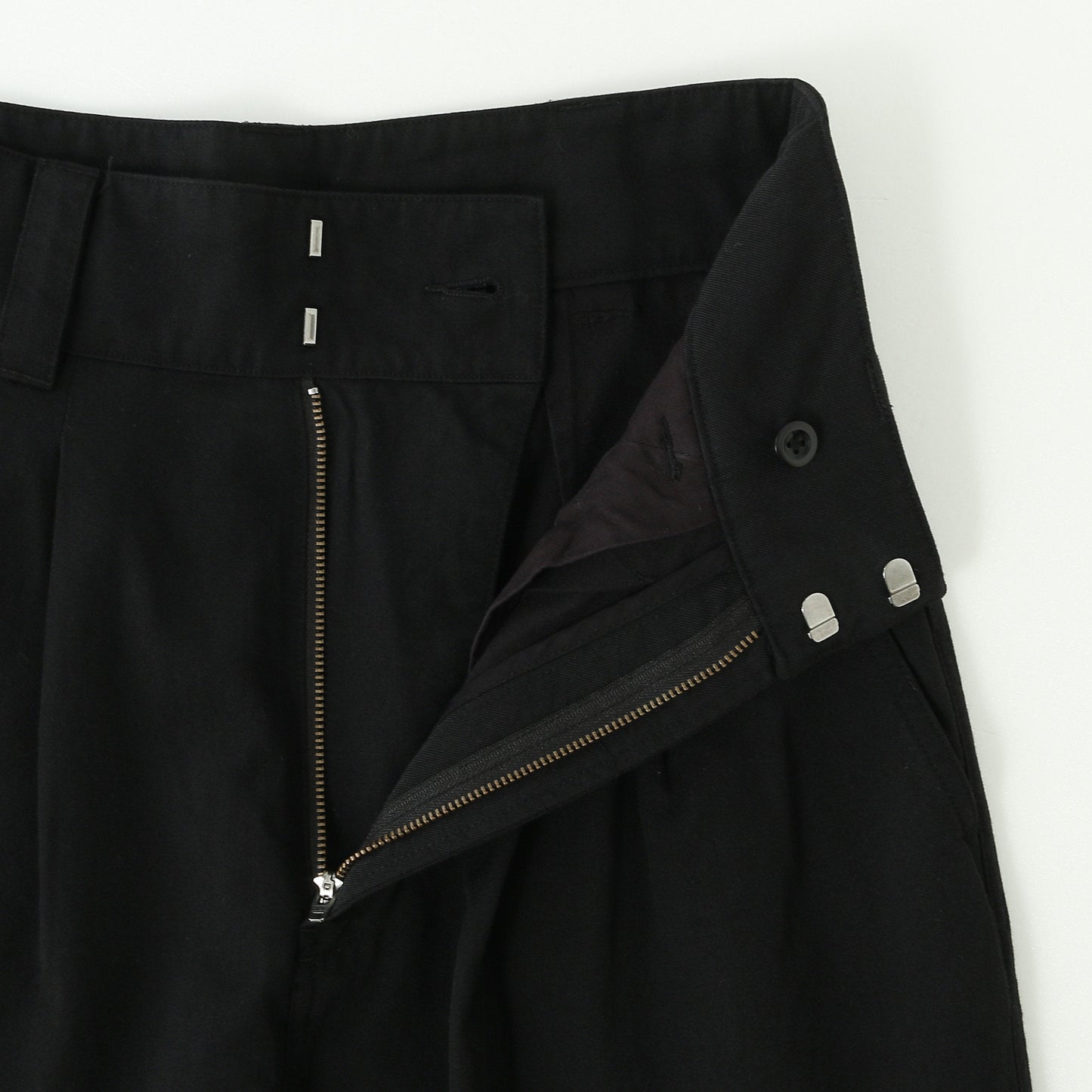 WOOL COTTON TWILL TROUSERS