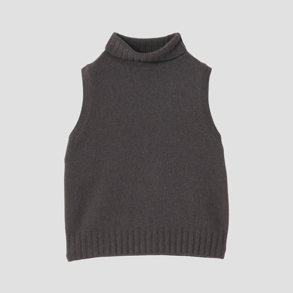 SLEEVELESS TURTLE NECK KNIT