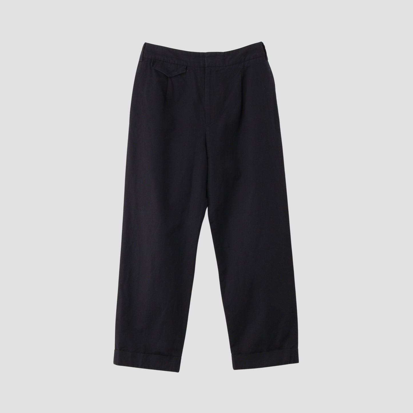 COTTON LINEN PLAIN WEAVE TROUSERS