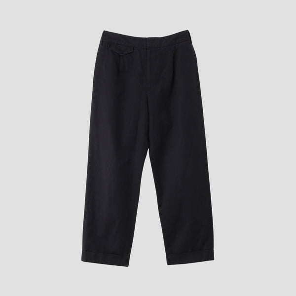 COTTON LINEN PLAIN WEAVE TROUSERS