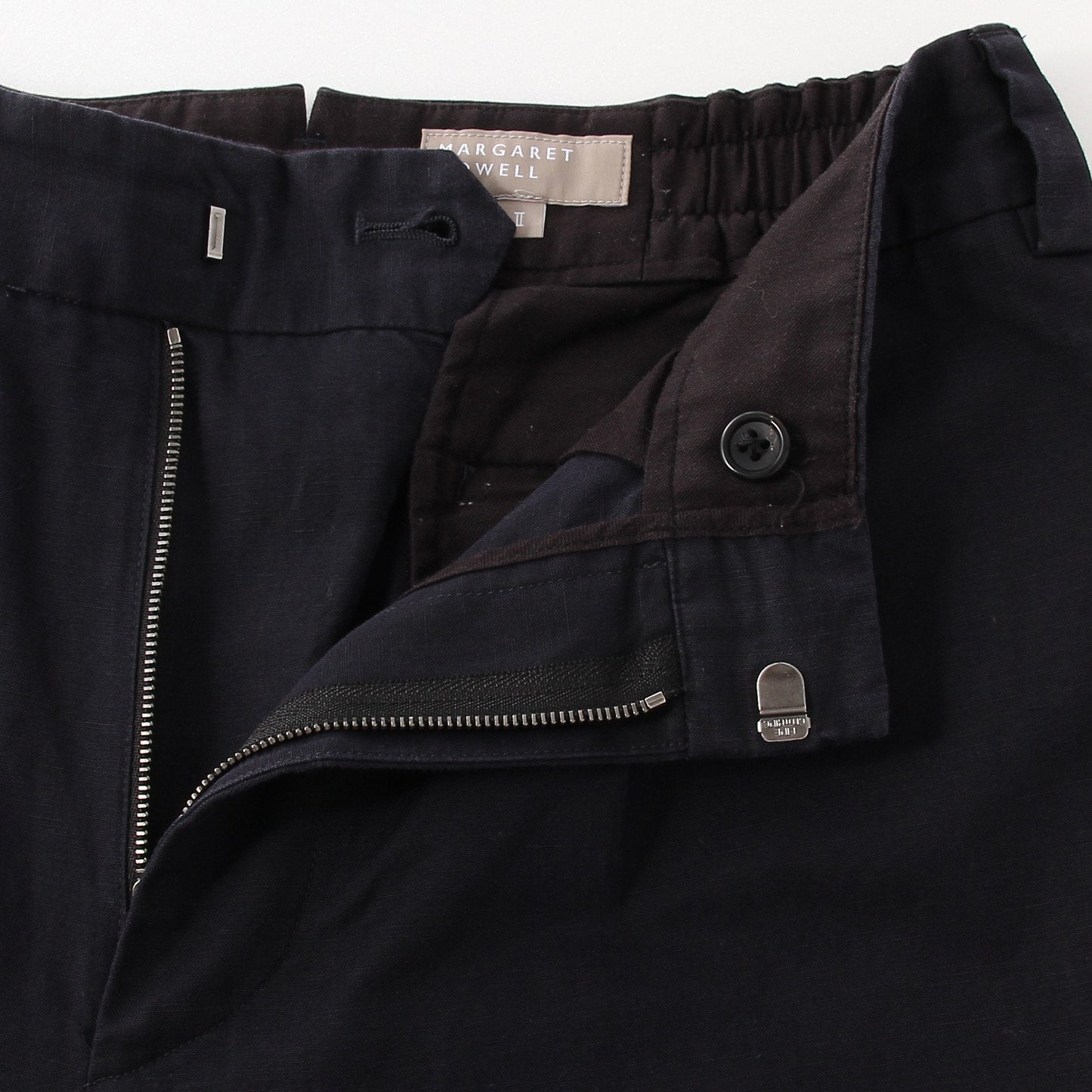 COTTON LINEN PLAIN WEAVE TROUSERS