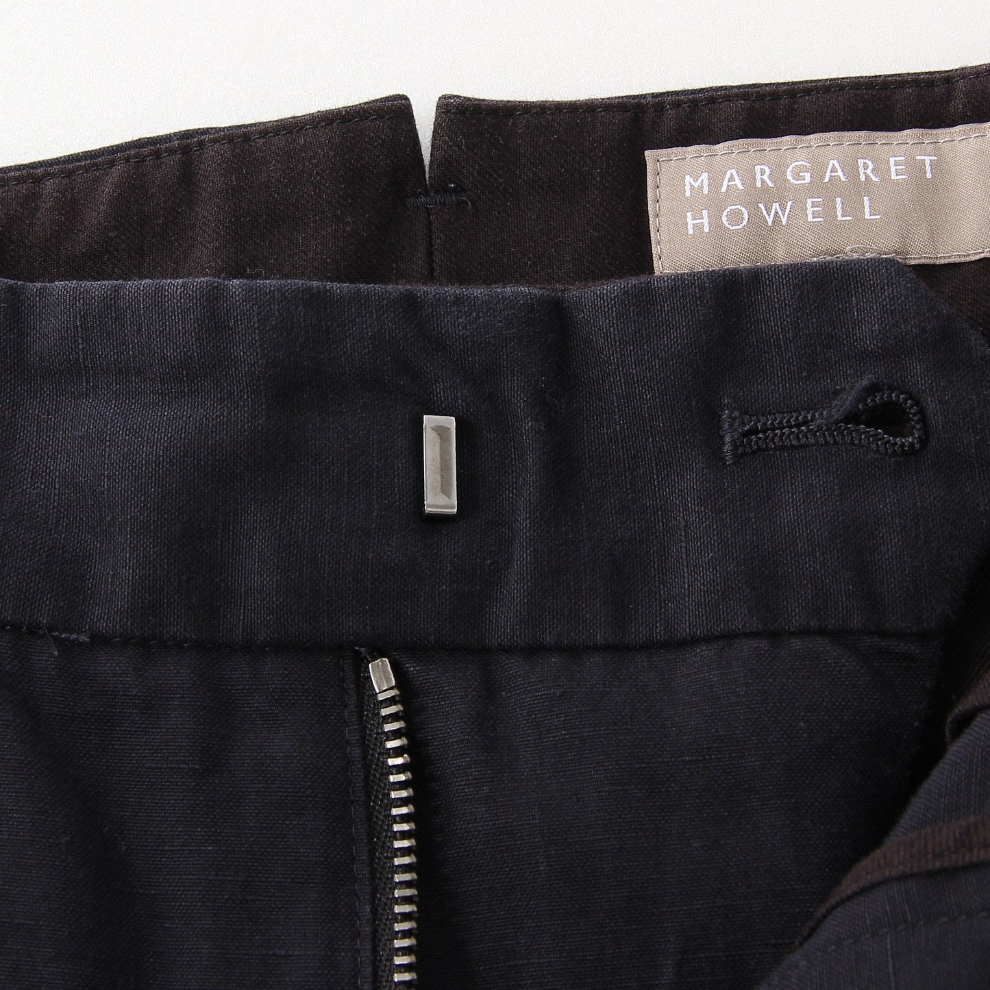 COTTON LINEN PLAIN WEAVE TROUSERS