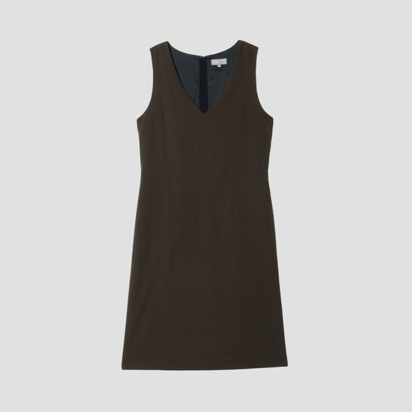MILLED WOOL TWILL DRESS