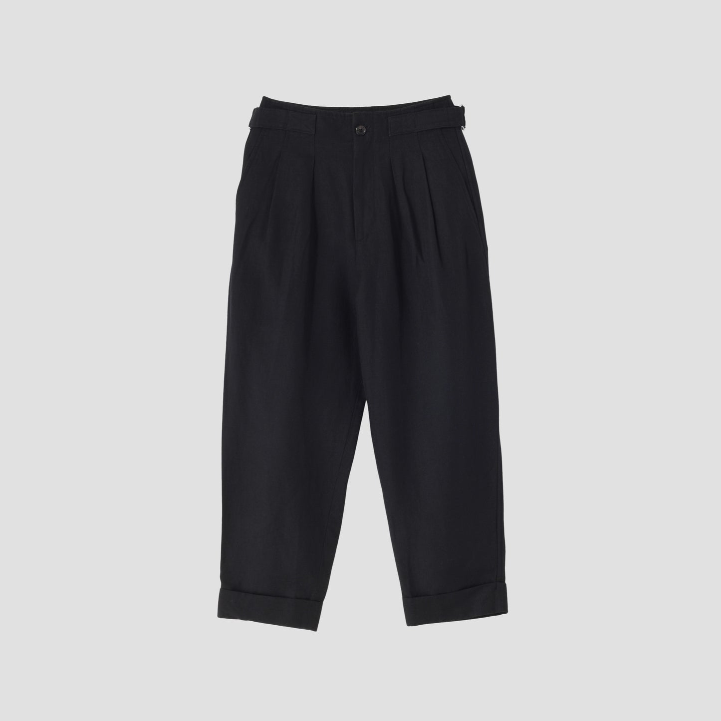 LINEN WOOL TWILL TROUSERS
