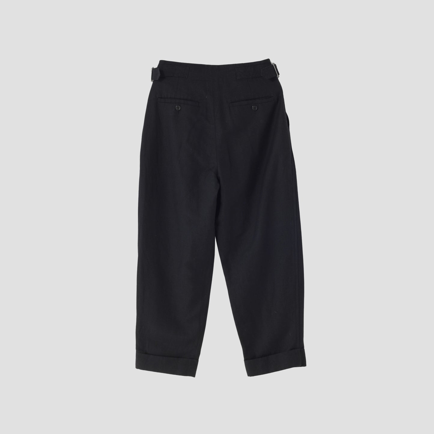 LINEN WOOL TWILL TROUSERS