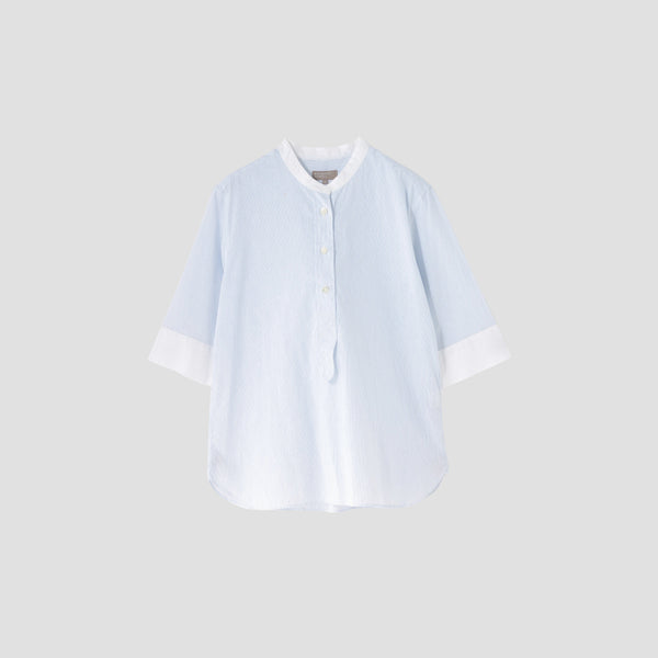 FINE STRIPE COTTON LINEN SHIRT