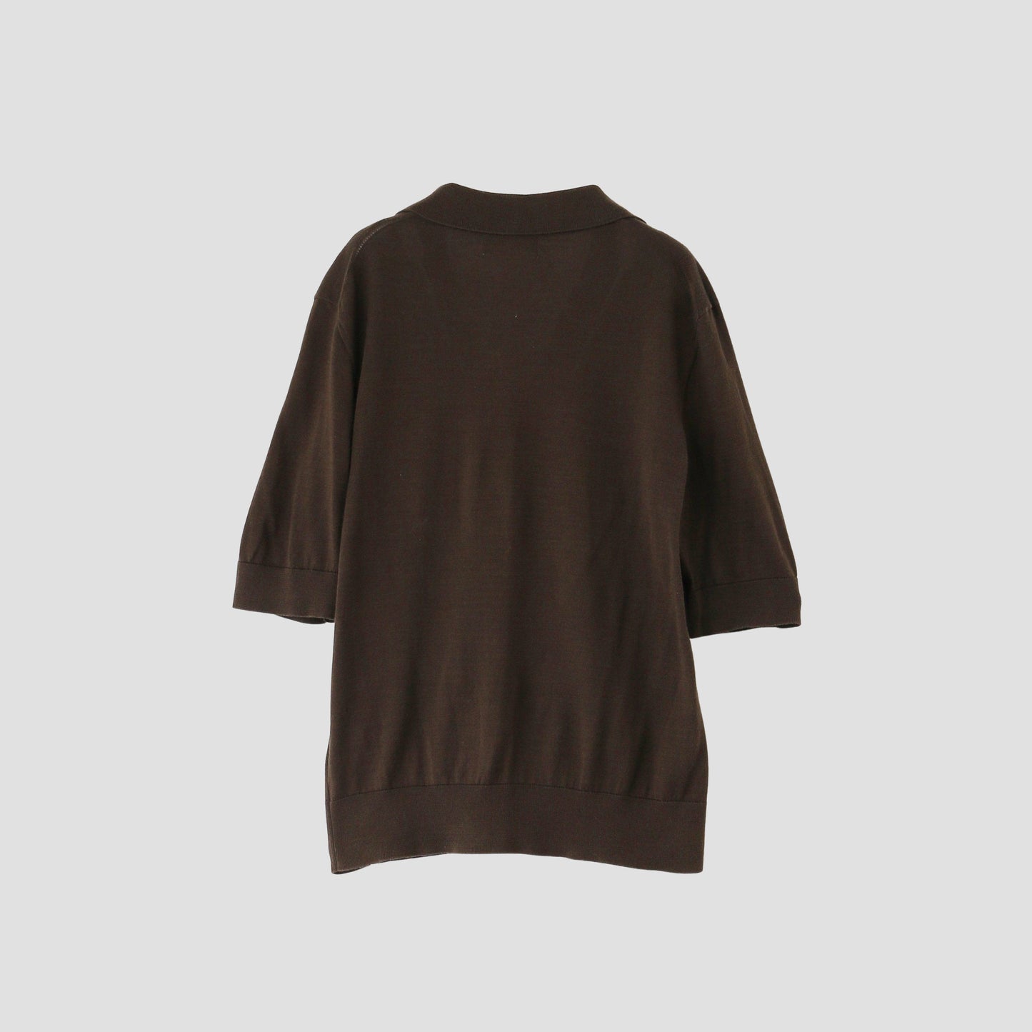 PLAIN OPEN COLLAR JUMPER KNIT