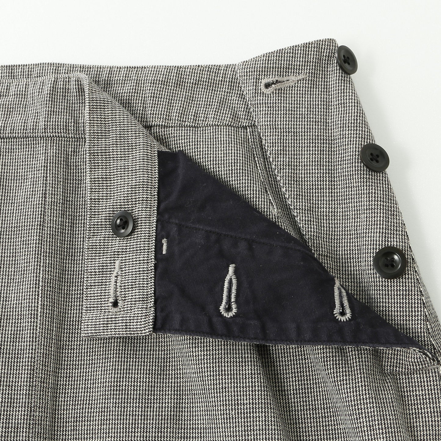 CHEF CHECK COTTON LINEN SKIRT
