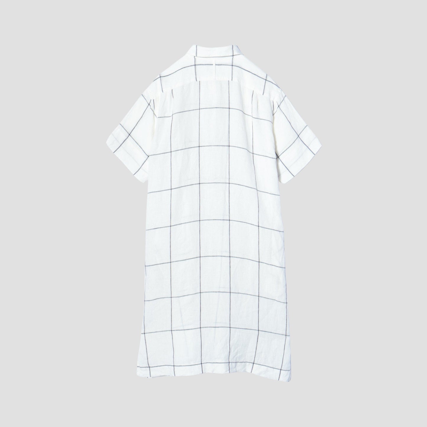 LARGE WINDOWPANE LINEN DRESS