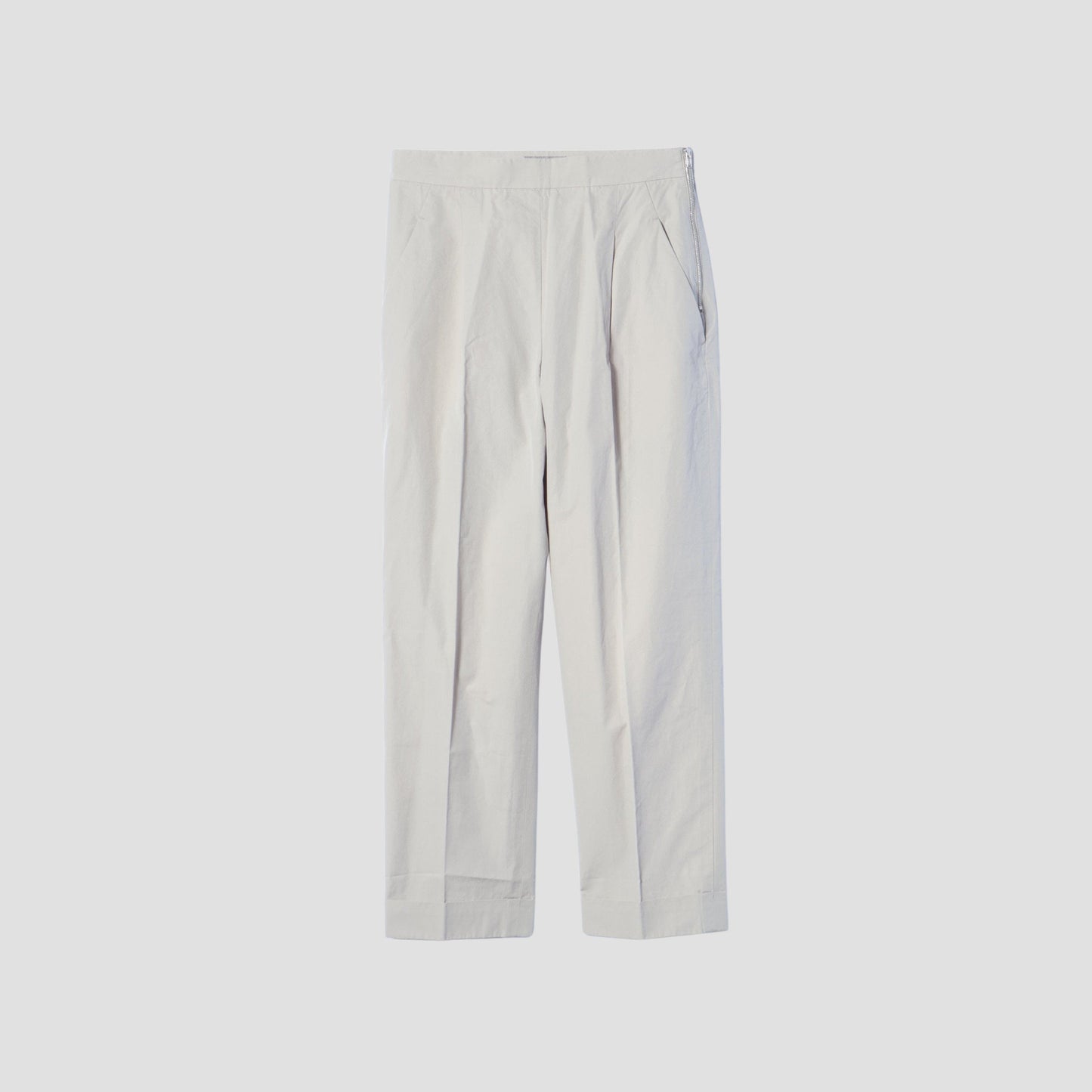 WASHED YARN DYE POPLIN TROUSERS