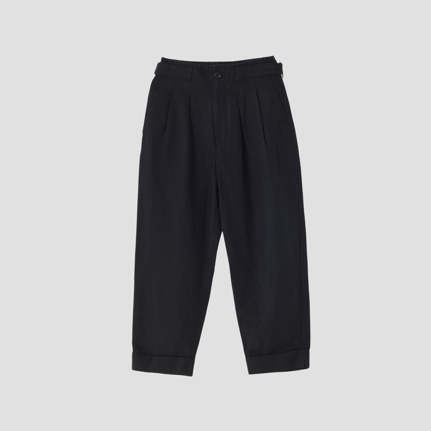 LINEN WOOL TWILL TROUSERS