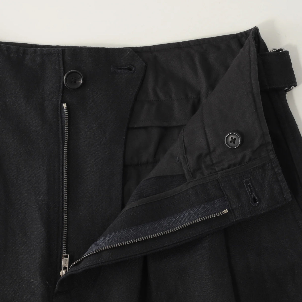 LINEN WOOL TWILL TROUSERS