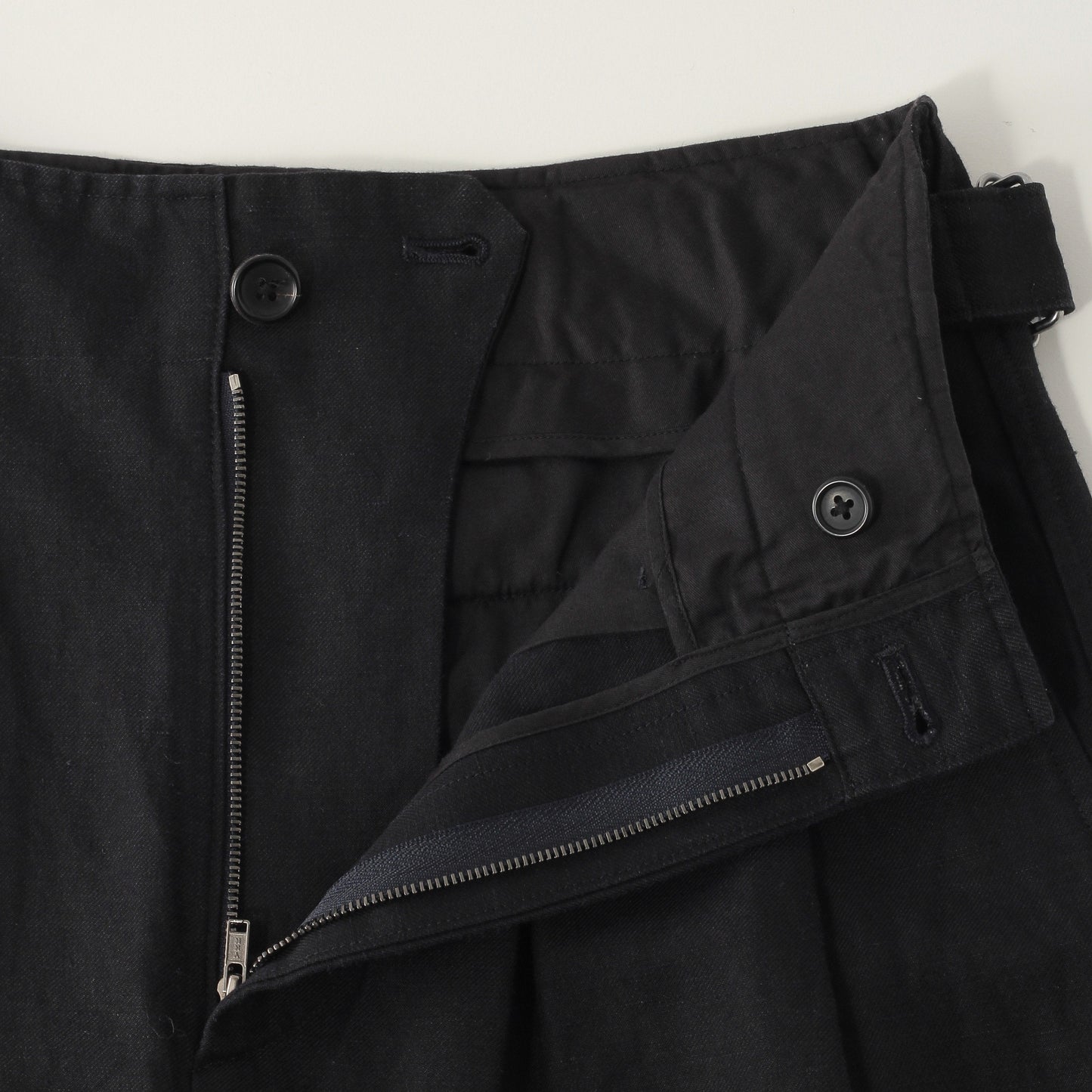LINEN WOOL TWILL TROUSERS
