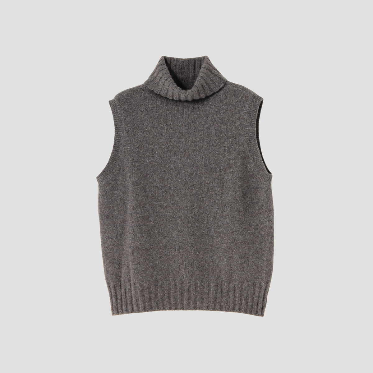 CASHMERE SLEEVELESS ROLL NECK KNIT