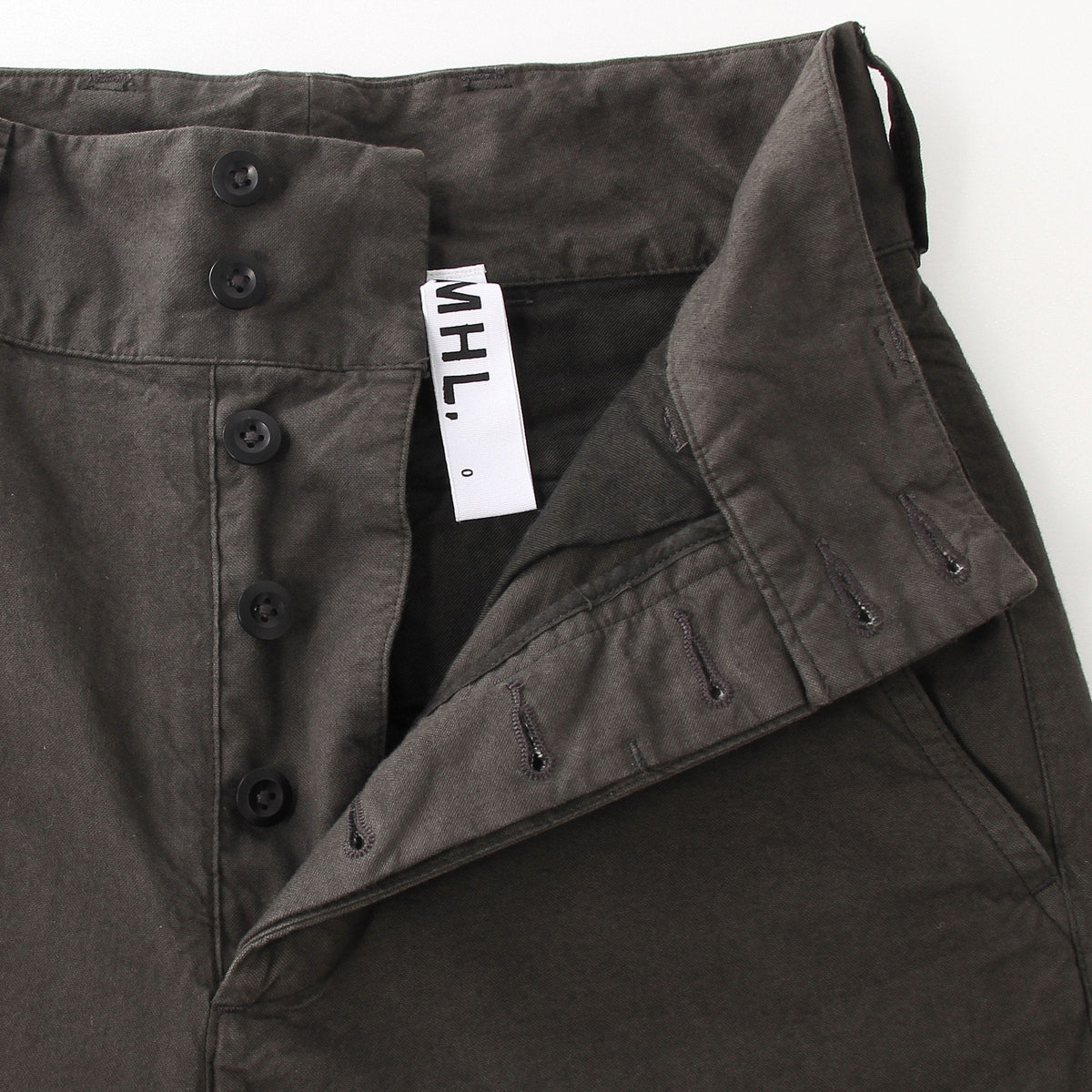BRUSHED DRY COTTON CANVAS TROUSERS