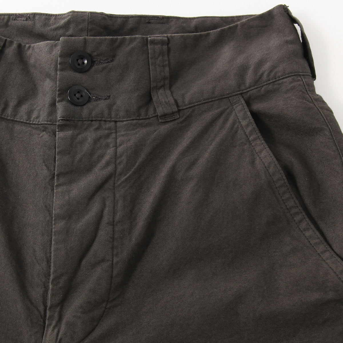BRUSHED DRY COTTON CANVAS TROUSERS
