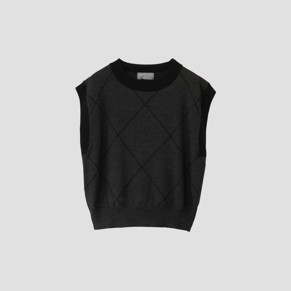 WOOL LINEN ARGYLE KNIT