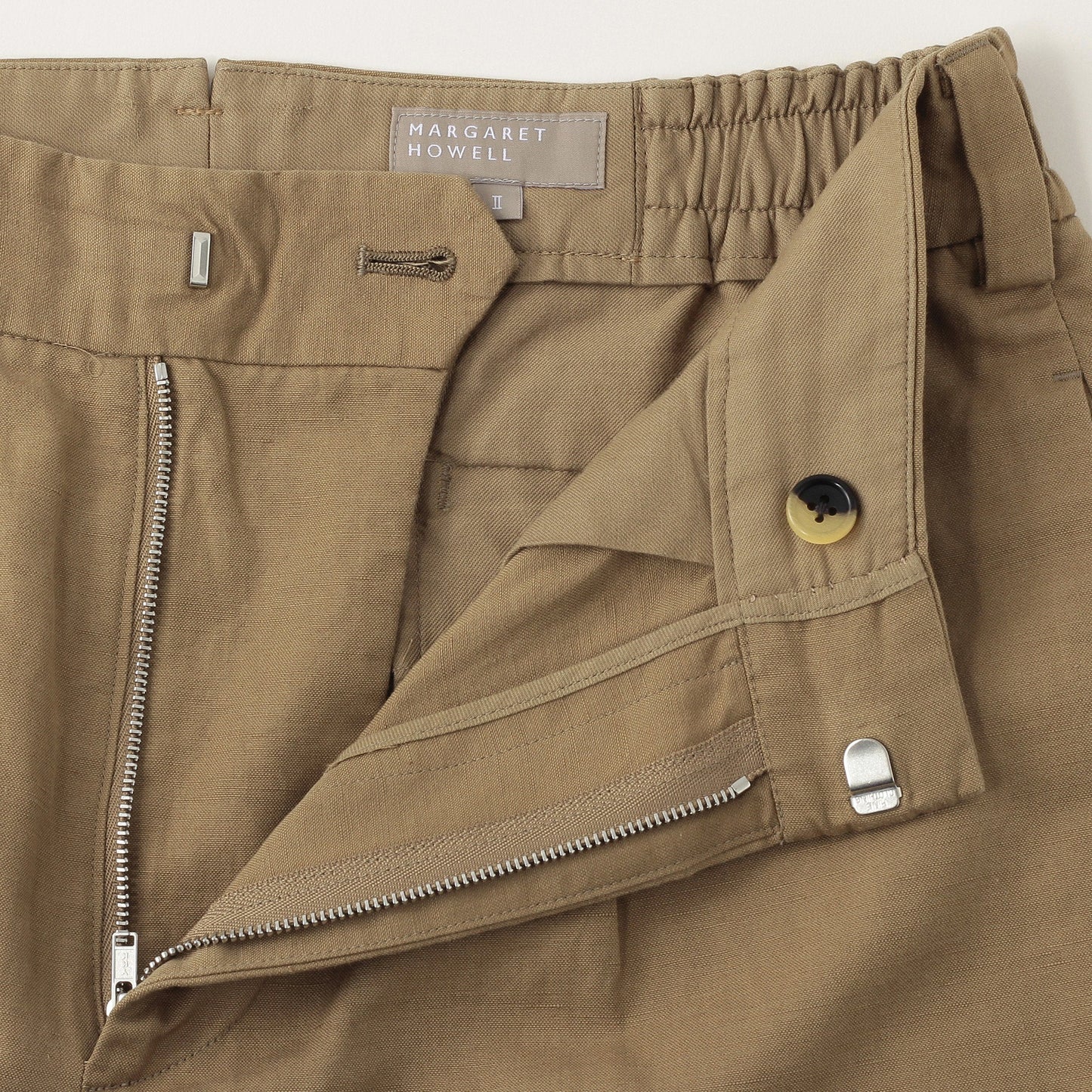 COTTON LINEN PLAIN WEAVE TROUSERS