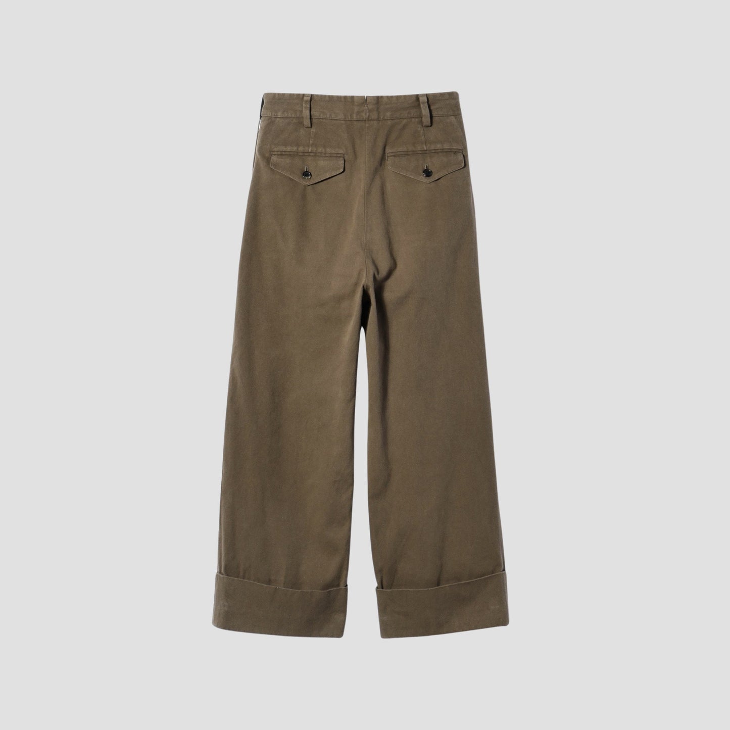 WASHED COTTON TWILL TROUSERS
