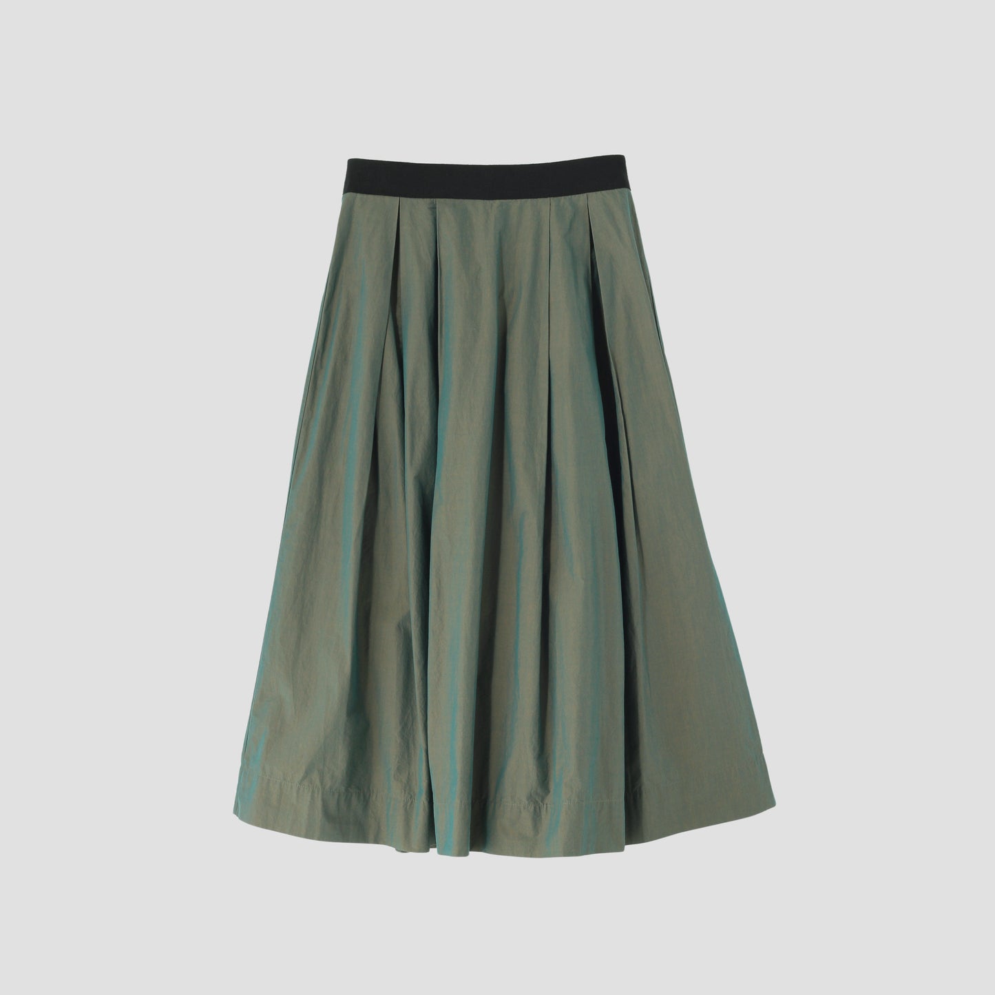 YARN DYED COTTON POPLIN SKIRT