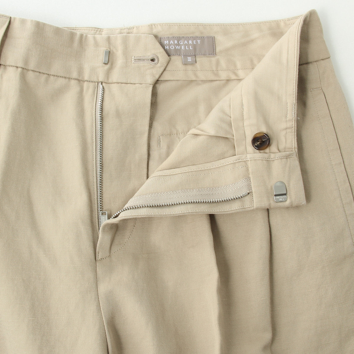 COTTON LINEN TWILL TROUSERS