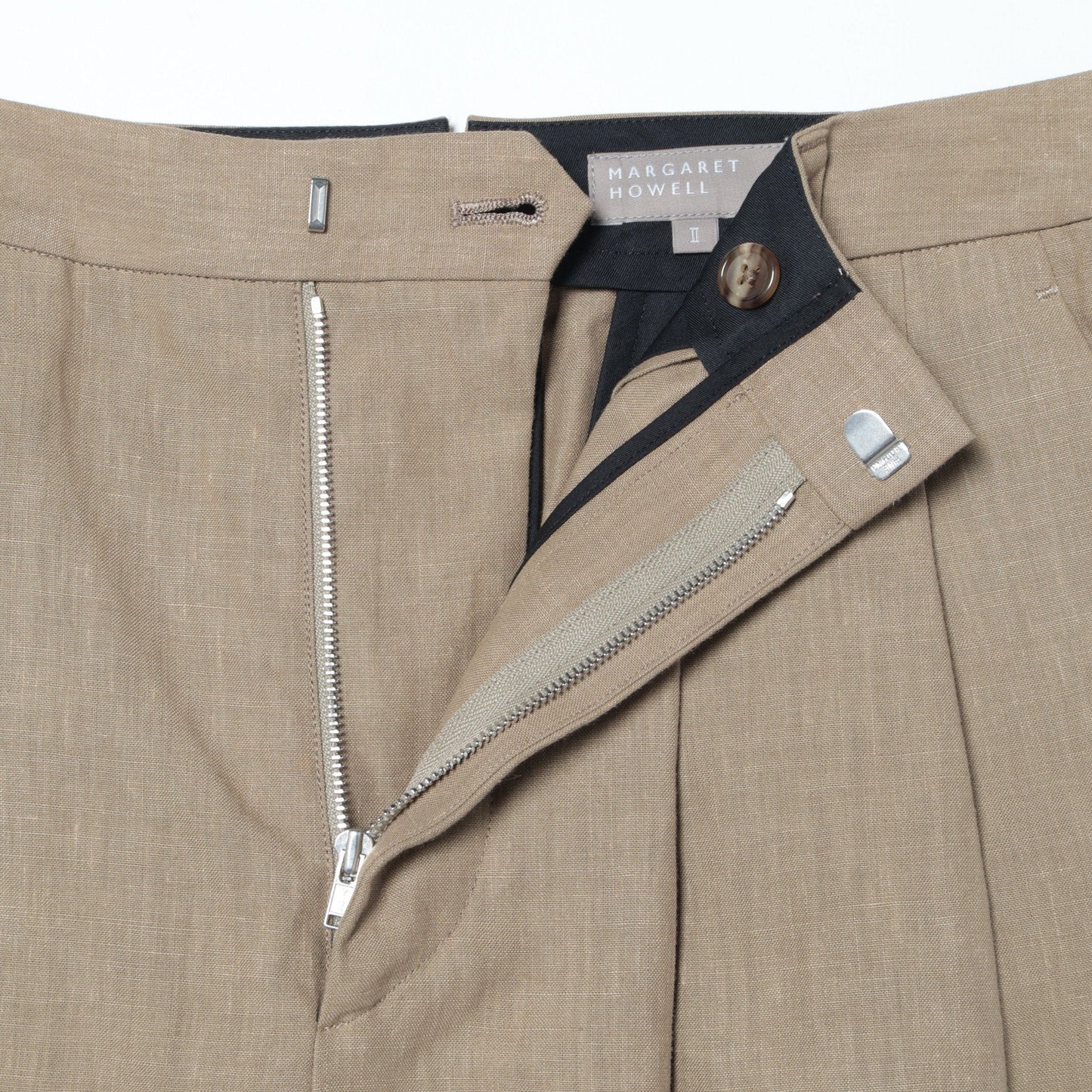 HIGH DENSE LINEN POPLIN TROUSERS