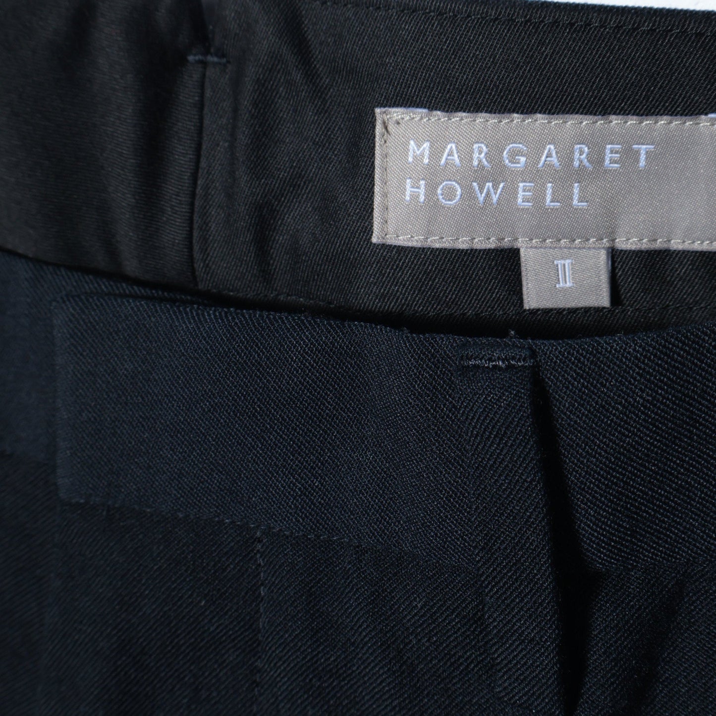 WOOL COTTON GABARDINE TROUSERS