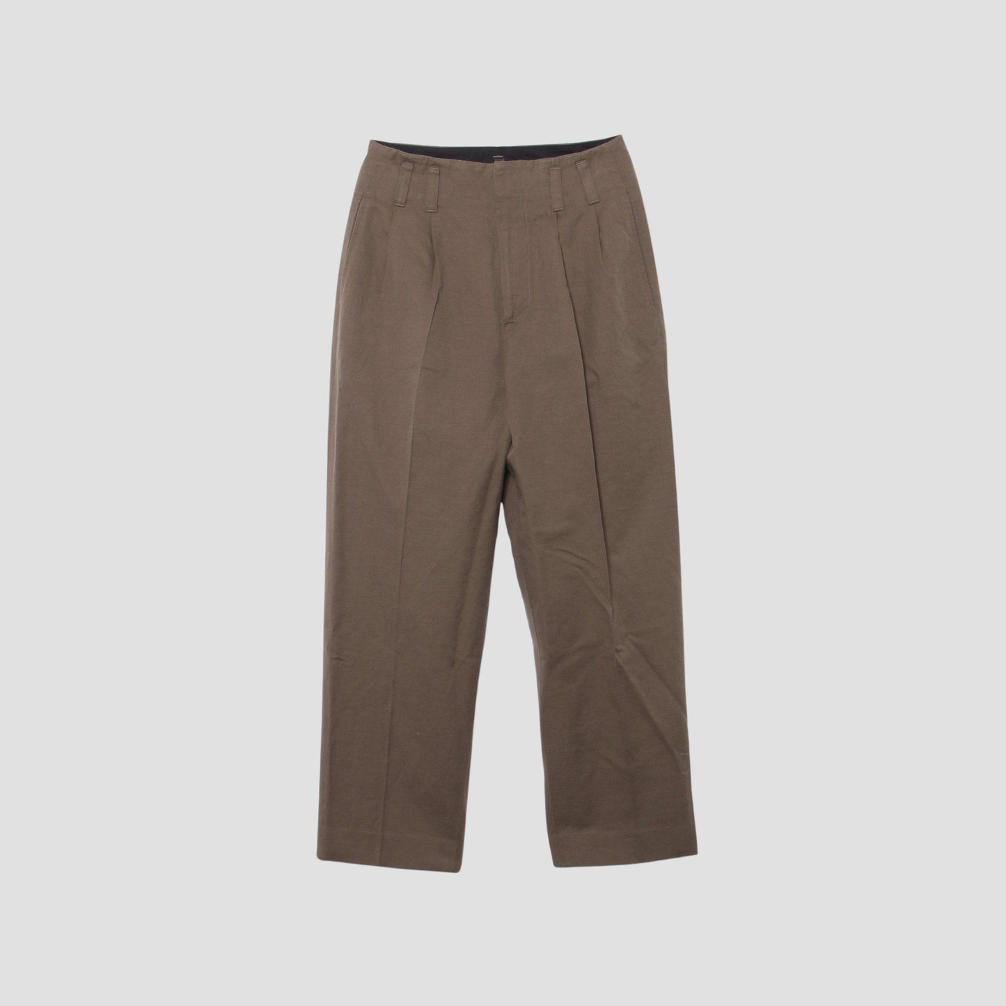 LINEN COTTON TWILL TROUSERS