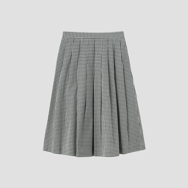 DRY GINGHAMCHECK COTTON SKIRT